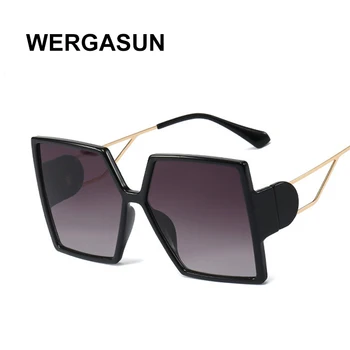 WERGASUN 2020 Námestie Módne Luxusné slnečné Okuliare Ženy Značky Dizajnér Ženy Okuliare Classic Vintage UV400 Vonkajšie Oculos De Sol