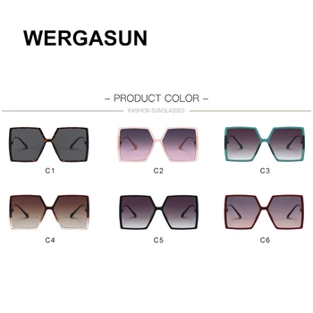 WERGASUN 2020 Námestie Módne Luxusné slnečné Okuliare Ženy Značky Dizajnér Ženy Okuliare Classic Vintage UV400 Vonkajšie Oculos De Sol