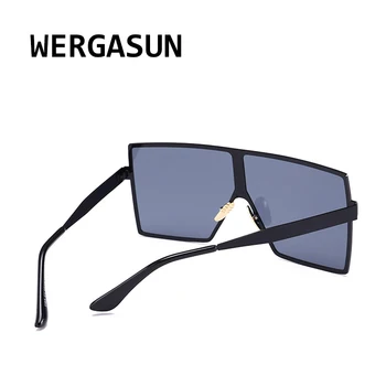 WERGASUN Jasné, Nadrozmerné Námestie slnečné Okuliare Ženy Muži Móda Luxusné Kovové Rámec Okuliare UV400 Odtiene Oculos Gafas