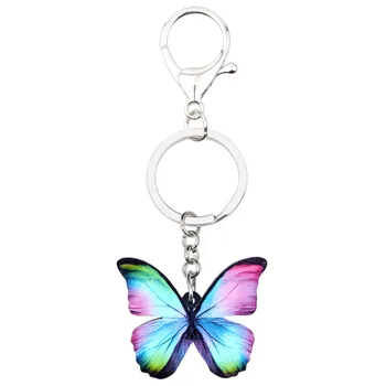 WEVENI Akryl Farebné Blue Butterfly kľúčenky Keychains Držiteľ Módne Šperky Pre Ženy, Dievča Držiteľ Vozidla Peňaženky Hmyzu Charms