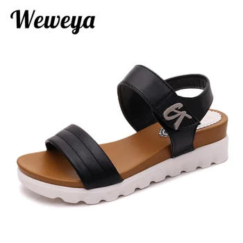 Weweya 2018 Módne Žena Platformu Otvorené Prsty Letné Sandále Gladiator Sandále Ženy Bežné Ploché Topánky Žena Sandalias