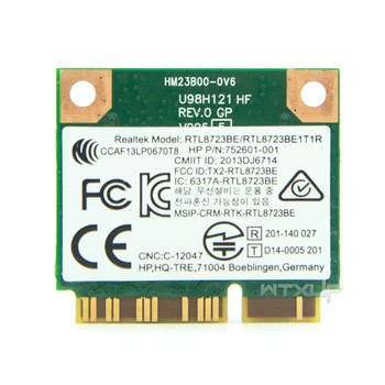 Wifi 300Mbps+Bluetooth 4.0 MINI PCI-E Karty Pre RTL8723BE SPS 753077-001 WIFI Sieťová Karta pre Hp 470 455 450 445 440 G2