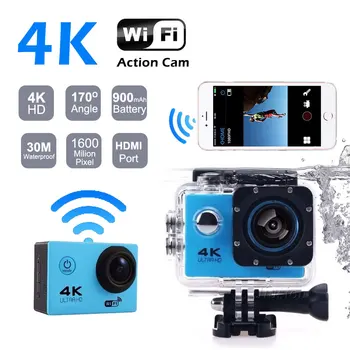 Wifi 4K Ultra HD Mini Kamera Športové Akcie Videokamera DVR Video Audio Rekordér Vonkajšie Prilba Micro Kameru s Vodotesné puzdro