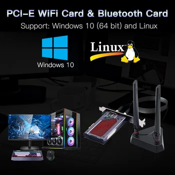 WiFi 6 AX200NGW 3000Mbps PCI Express Karty WiFi 802.11 AX Dual Band 2.4 G/5 ghz BT 5.1 Gaming RGB Pre Hráčov CSGO PUBG LOL Overwatch