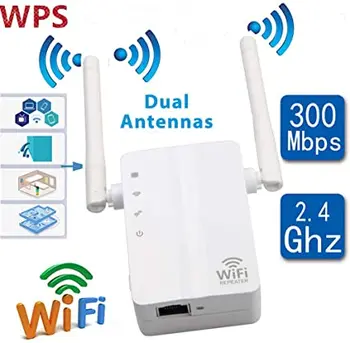 WiFi Extender 300 mb / s s WPS Internet Signál Booster Rozširuje WiFi Pokrytie na Smart Home Zariadenia EÚ zástrčku s Bonus 1m Kábel
