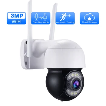 WiFi IP Kamera 3MP Mini PTZ Kamery Vonkajšie Automatické Sledovanie 4X Digitálny Zoom Speed Dome Kamery AI Ľudských Detekcie