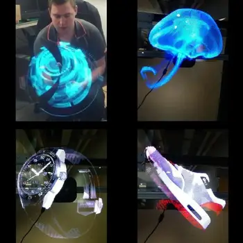 WiFi/Plug-in 3D Hologram Projektor Svetelné Reklamy, zobrazí 638 LED Ventilátor Holografické Zobrazovacie Lampa 3D Diaľkové Hologram Prehrávač