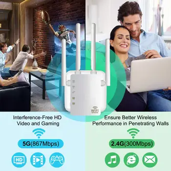 WiFi predlžovač Dosahu 300/ 1200Mbps Dual Band 2.4/5 ghz Wi-Fi Internetové pripojenie Signálu Booster Bezdrôtový Opakovač pre Router Easy Setup WPS