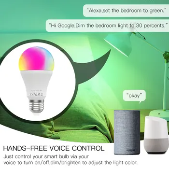 WiFi Smart LED Stmievateľné Lampa 9W,RGB C+W ,Inteligentný Život Tuya Aplikáciu Diaľkové Ovládanie Práce s Alexa Echo Domovská stránka Google E27