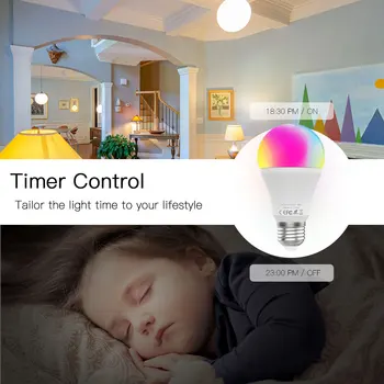 WiFi Smart LED Stmievateľné Lampa 9W,RGB C+W ,Inteligentný Život Tuya Aplikáciu Diaľkové Ovládanie Práce s Alexa Echo Domovská stránka Google E27