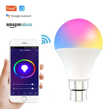WiFi Smart Žiarovky B22 E27 LED RGB Lampa Pracovať S Alexa/Domovská stránka Google AC110V~240V RGB Hlasové Ovládanie Časovač Žiarovka Tuya Inteligentný Život