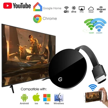 WiFi (Wireless Display Modul TV Stick 1080P Chromecast HDMI Miracast DLNA TV Cast Displej, iOS/Android Domovská stránka Google Chrome
