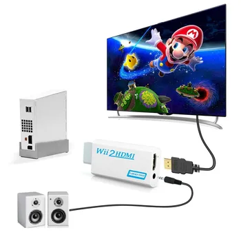Wii HDMI Prevodník Adaptér 3,5 mm Audio Konektor a HDMI Výstup Podporuje Všetky Wii Režimy Zobrazenia 720/1080P Pre HDTV Monitorom