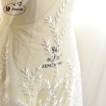 Willow Konáre Listy, Vyšívané Čipky Textílie Svadobné Šaty, Dekorácie High-end Textílie Ručné DIY Príslušenstvo RS2786