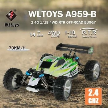 WLTOYS A959-B 2.4 G 1/18 4WD 70 KM/H elektrické RTR OFF ROAD BUGGY RC auto R4H0