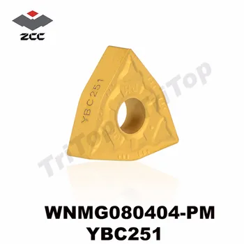 WNMG080404-PM YBC251 ZCC.CT cnc karbidu sústruženie vložiť WNMG 080404 pre nehrdzavejúcej ocele WNMG080404 semi dokončovacie pre steet