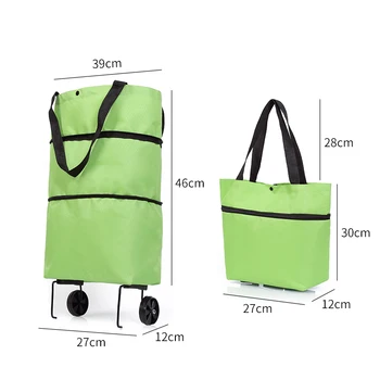Wonderlife Skladací nákupný košík vytiahnuť taška s kolesami skladacia opakovane nákupné tašky potravín tašky organizátor zeleniny taška