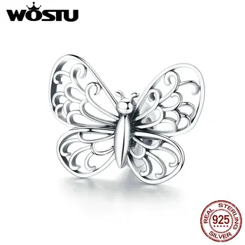 WOSTU 2019 Motýľ Kúzlo 925 Sterling Silver Korálky Fit Originálny Náramok & Náramok Prívesok Pre Ženy, Šperky, Doplnky FNC062