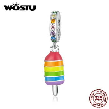 WOSTU 2020 Striebro Rainbow Ice Cream Prívesok Charm fit Originálny Náramok pre Ženy 925 Sterling Silver Šperky DIY, Takže DAC351