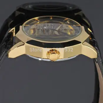 WRG8033M3G1 Automatické hodinky najnovšie víťaz značky šaty kostra s čiernymi kožený pás mužov najlepšie ceny, doprava zdarma