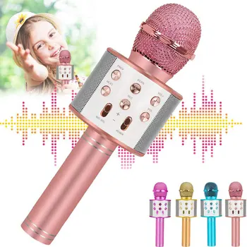 WS 858 Bezdrôtový Mikrofón Profesionálne Kondenzátora Karaoke Mikrofón Reproduktor Bluetooth Bezdrôtový Mikrofón Rozhlasové Štúdio na Nahrávanie Mic