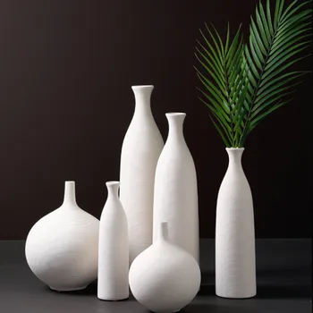 WSHYUFEI Moderné Biele Keramické Vázy, Dekorácie Hydroponické Rastliny Ozdoby Office desktop Vázy Domáce Dekorácie, Svadobné Dary