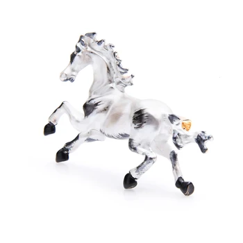 Wuli&baby Biely Čierny Smalt Kôň Brošne Ženy Muži Zliatiny Žrebec Zvierat Brošňa Darov Kolíkmi
