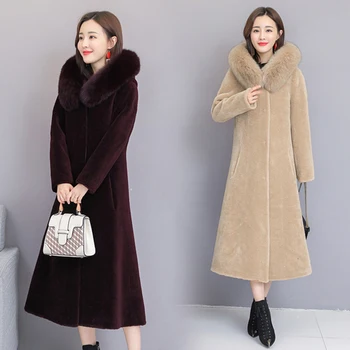 WYWAN strihanie Oviec kabát ženy 2020 nové zimné častíc fox vlasy Haining kožušiny kompozitné kožuchy