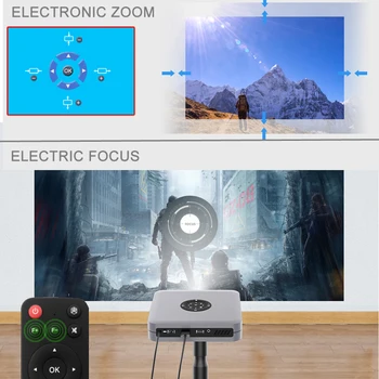 WZATCO D1 DLP 3D Projektor 300inch Domáce Kino, podpora Full HD 1920x1080P,32GB, Android 5G WIFI AC3 Video Beamer MINI Projektor