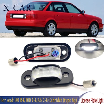 X-CAR 2ks LED Auto špz Osvetlenie Led Počet Svetlo Svetlá Pre Audi 80 B4 91-95/Cabridet (typ 8g) 91-00/100 C4 90-94/A6 C4