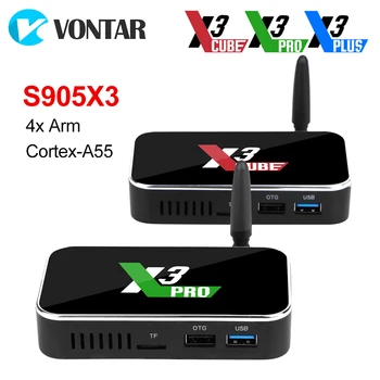 X3 Pro 4 GB/32 GB Android TV Box X3 Kocka 2 GB/16 GB Smart TV BOX Android 9.0 S905X3 DDR4 RAM 2.4 G/5G Wifi 1000M BT4.2 Media Player