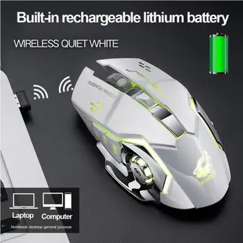X8 Nabíjateľná Bezdrôtový Tichý LED Podsvietený USB Optická Ergonomic Gaming Mouse LOL Hernej Myši Surfovanie Na Myši