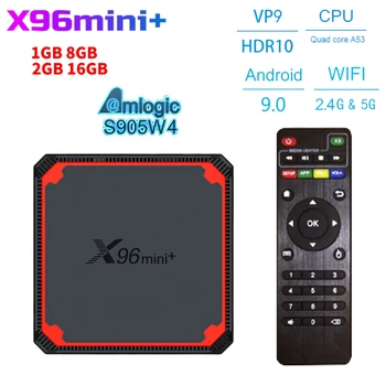 X96 mini plus Smart Android 9.0 TV Box Amlogic S905W4 Quad Core 4K Media Player 2.4 G&5G Wifi Google, Youtube X96mini Set-Top-Box