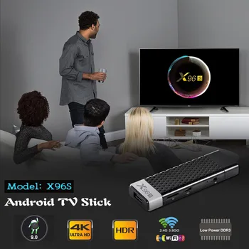 X96S TV Stick Amlogic S905Y2 Smart Android 9.0 TV Box DDR3 4GB 32GB X96 Mini PC 5G WiFi, BT 4.2 TV Dongle 4K Media Player