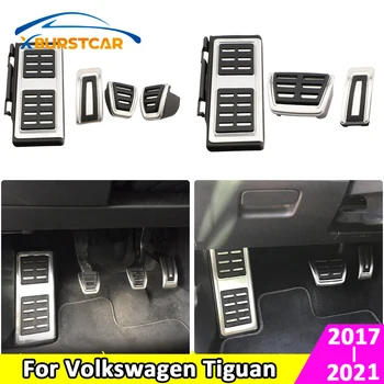 Xburstcar Auto Pedále na Nohy Paliva Brzdové Spojky Krytu pre Volkswagen VW Tiguan 2017 2018 2019 2020 2021 Pedál ochranný Kryt Časti