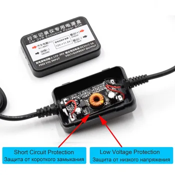 XCGaoon Auta DC Converter Modul Vstup 12V 24V Výstupný 5V 2,5 A s mikro USB Kábel (Zakrivené Vpravo) 3.1 meter Ochrany Nízkeho Napätia
