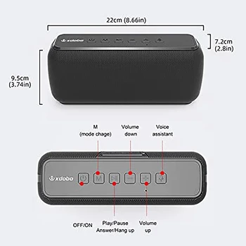 XDOBO X8 60W Bluetooth Reproduktor Super Bass Stĺpec celú Škálu Stereo Boombox Big Power Prenosné Subwoofer IPx5 Nepremokavé Soundbar