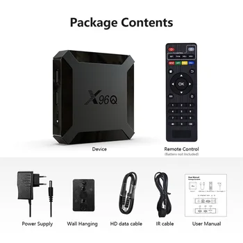 Xgody Smart TV BOX Android 10.0 X96Q 4K HDMI 2.0 2,4 G Wifi Allwinner H313 Quad Core 1G 8G 2 GB, 16 GB Media Player Set-Top Box EÚ