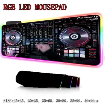 XGZ DJ Strane Disku RGB LED Veľká Podložka pod Myš USB, Drôtová Osvetlenie Herné Gamer Mousepad Klávesnice Farebné Svetelné pre PC Myši Mat