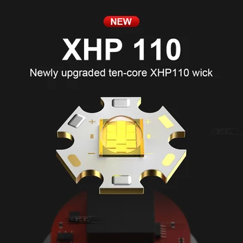 XHP110 najvýkonnejšie LED Baterka 18650 pochodeň svetla XHP90 XHP70 Taktické Baterky USB Nabíjateľné Bleskové Svetlo Svietidla, svietidlo