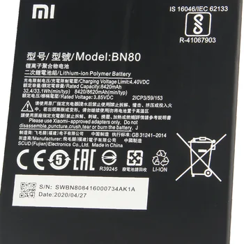 Xiao Mi Pôvodného BN80 Batérie Pre Xiao Pad4 Plus Tablet 4 Pad 4 Plus Originálne Náhradné Batérie Tabletu 8620mAh+ Zadarmo Nástroj