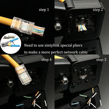 Xintylink EZ konektor rj45 cat6 50U/6U kábel siete ethernet zapojte cat5e utp 8P8C RG cat 6 sieti conector lan jack cat5 20/50/100ks