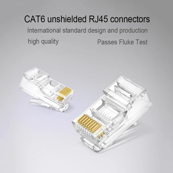 Xintylink rj45 konektor rj 45 cat6 kábel siete ethernet zapojte cat 6 sieť lan conector muž utp 8p8c netienené modulárny 20/50/100ks