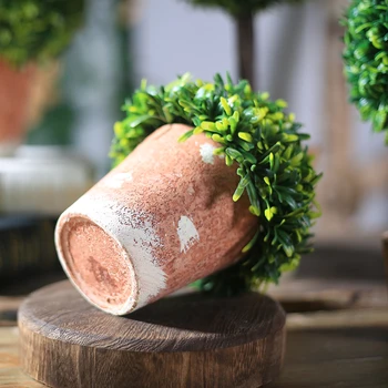 Xuanxiaotong Zelená Tráva Loptu Umelé Bonsai Rastlín s Keramika pre Domova Vonkajšie Záhradné Dekorácie Rastlina Vysoká Kvalita