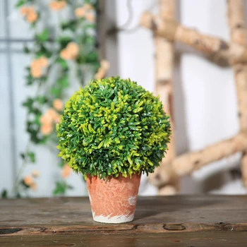 Xuanxiaotong Zelená Tráva Loptu Umelé Bonsai Rastlín s Keramika pre Domova Vonkajšie Záhradné Dekorácie Rastlina Vysoká Kvalita