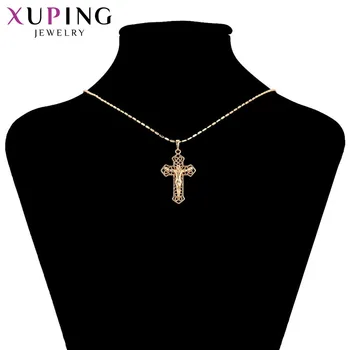 Xuping Módne Kúzlo Náboženské Kríž Náhrdelník Prívesok Zlatej Farby Á pre Valentine' Deň Šperky Darček 33827