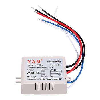 YAM AC 220V Bezdrôtový Svetlo Lampy Digitálny Prepínač s Diaľkovým ovládaním Biely, sladký zemiak-028 2-Pásmový