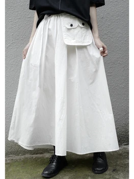 Yamamoto štýle Japonskej základnej čiernej sukni 2020A-line sukne nepravidelný mid-dĺžka sukne