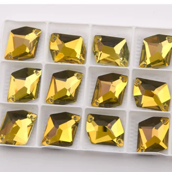 YANRUO Light Topaz 3265 Kozmického Flatback Drahokamu Šitie Crystal Kamienkami Žlté Tlačidlo Šiť na Vestidos