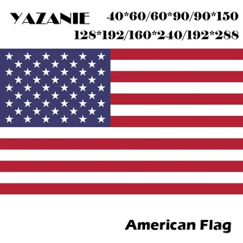 YAZANIE 60*90 cm/90*150 cm/120*180 cm/160 x 240 cm Americkej Vlajky Vytlačené v USA Spojené Štáty Dekorácie Národnej Vlajky NÁS Vlastný Banner
